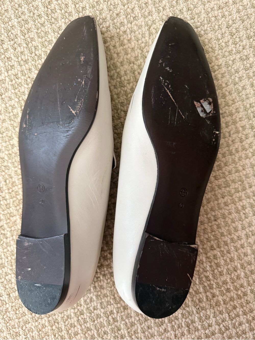 The Row White Leather Slip-On Loafers with Black Interior size 40 - Picture 2 of 3